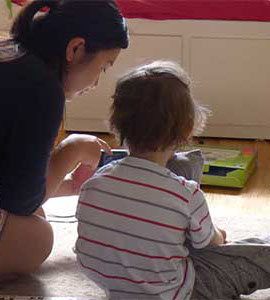 Autistic Boy & Applied Behaviour Analysis Therapist